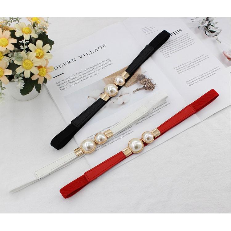 Thắt lưng Bloom nữ đẹp co giãn mặt ngọc sang trọng.