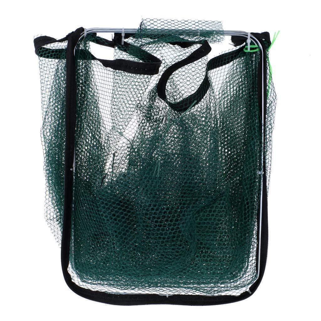 2 Foldable Fishing Net Trap Cast Dip Cage Fish Prawn Shrimp Net 6 Holes