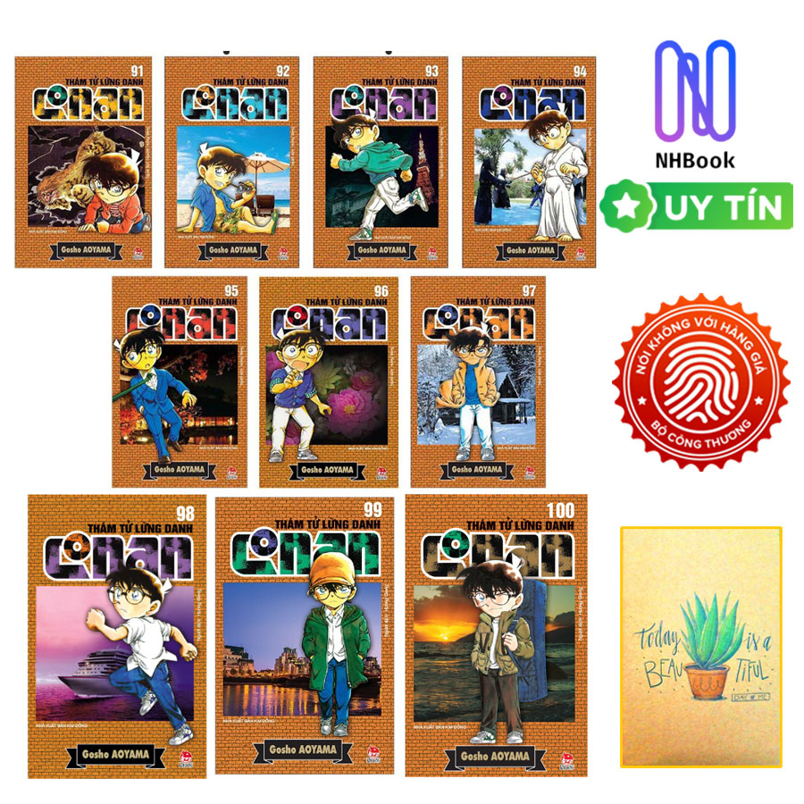 Combo Manga - Truyện Conan Thám Tử Lừng Danh tập 91 - 100 ( 10 Cuốn ) - NXB Kim Đồng ( Tặng kèm sổ tay xương rồng )