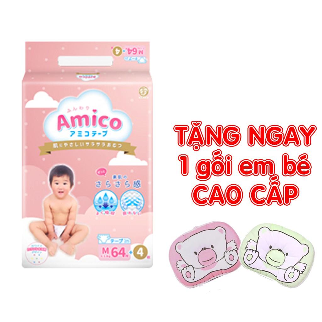 Bỉm - Tã dán Amico size M 64 + 4 miếng (Cho bé 6 - 11kg)