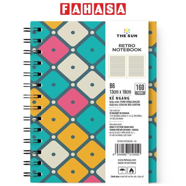 Sổ Lò Xo Bìa Cứng Retro B6 - Kẻ Ngang - 160 Trang 80gsm - The Sun 04