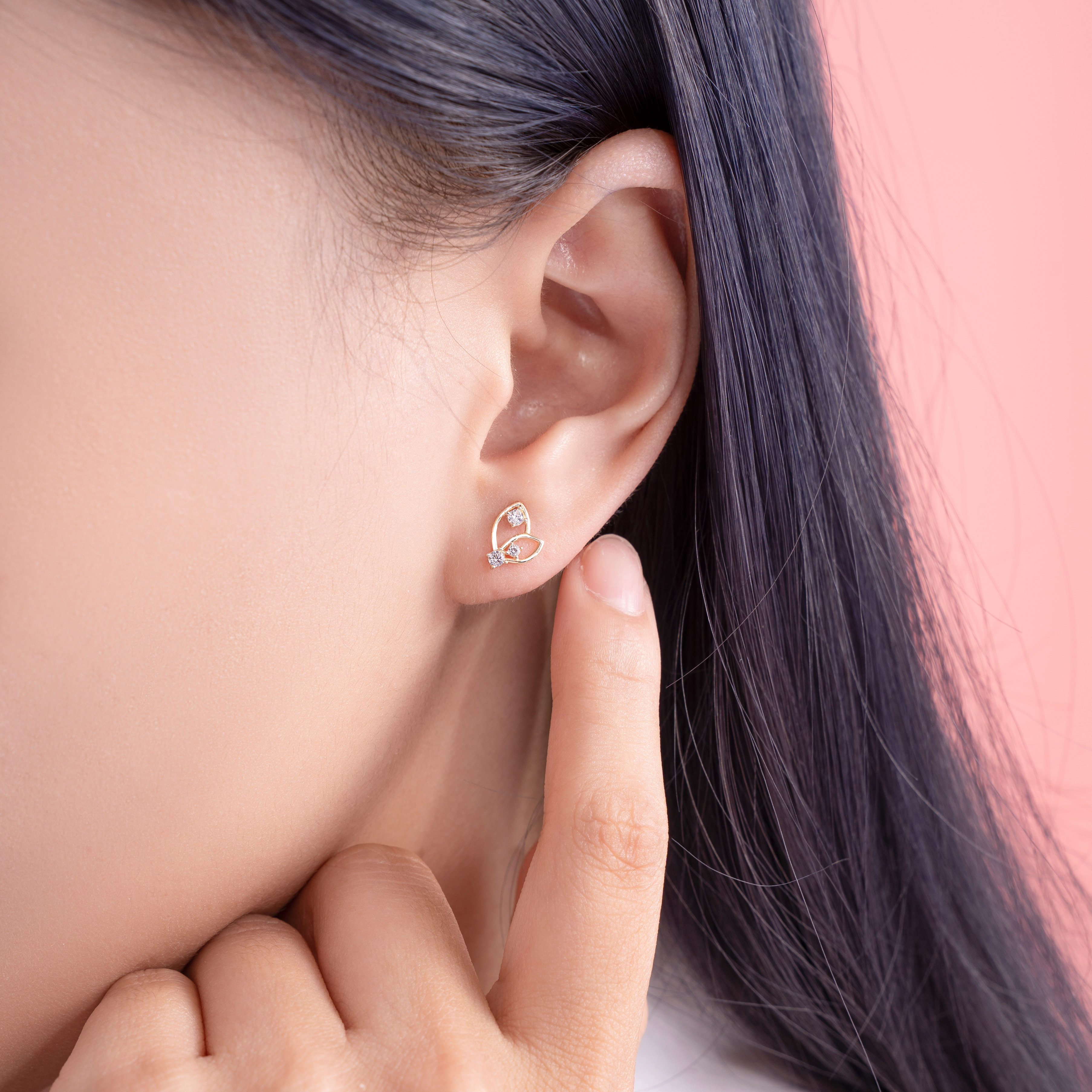 Bông Tai Nữ Vàng 14K BTAM83 Huy Thanh Jewelry