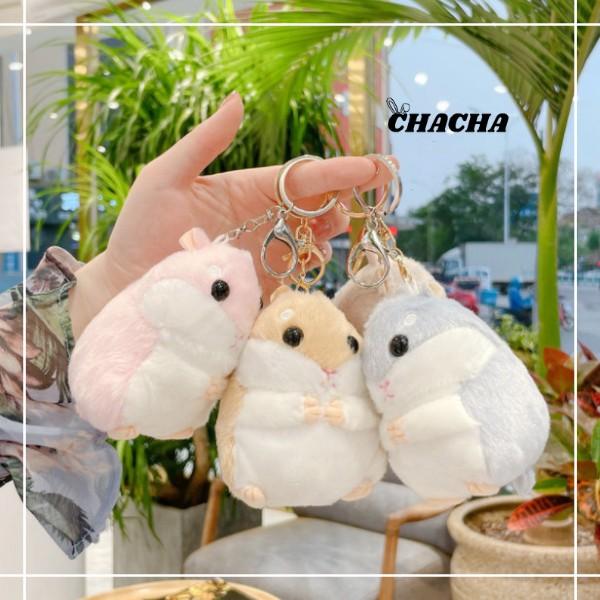 Móc khóa hình chuột hamster nhồi bông treo balo túi xách siêu dễ thương Chacha Sweet