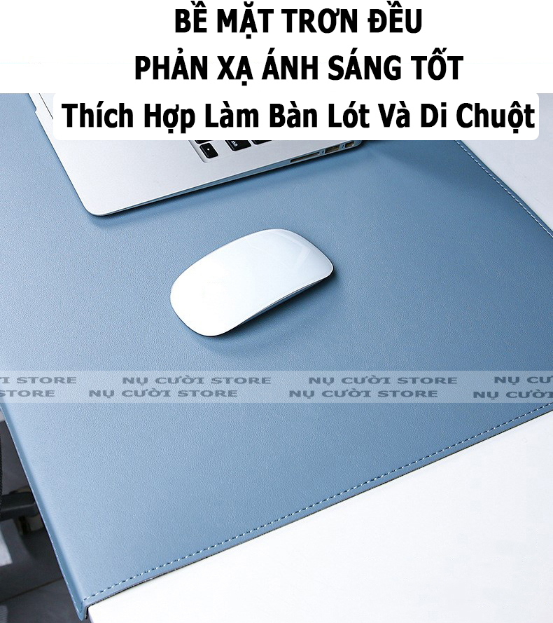 Tấm Lót Chuột Gấp Cạnh, Size Lớn; Pad Bàn Phím Da PU Khổ Lớn; Miếng Lót Chuột Chống Trượt, Bảo Vệ Cổ Tay - Hàng Nhập Khẩu