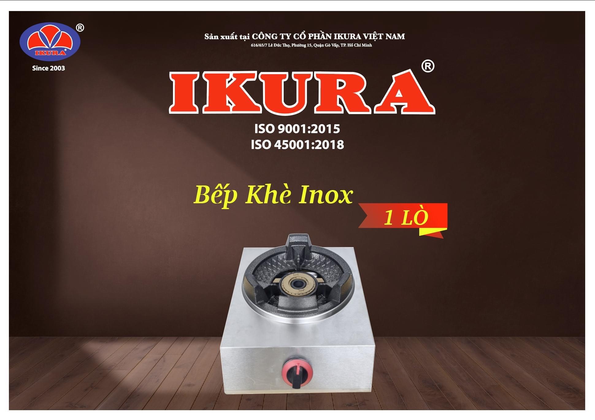 Bếp gas dân dụng 1 lò inox - Bếp đơn IKURA - Hàng Chính Hãng