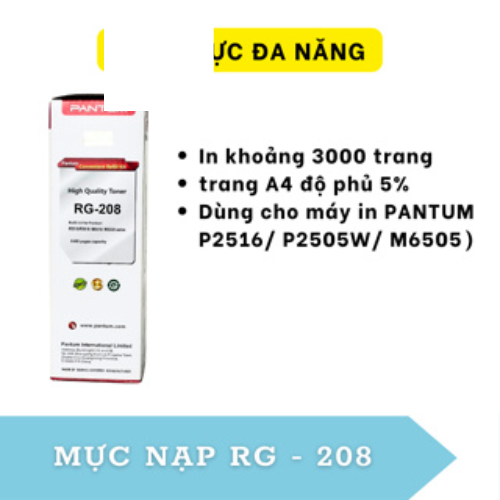 Mực nạp PANTUM Refill RG-208 - Dùng cho máy in PANTUM P2516/ P2505W/ M6505) - HÀNG NHẬP KHẨU