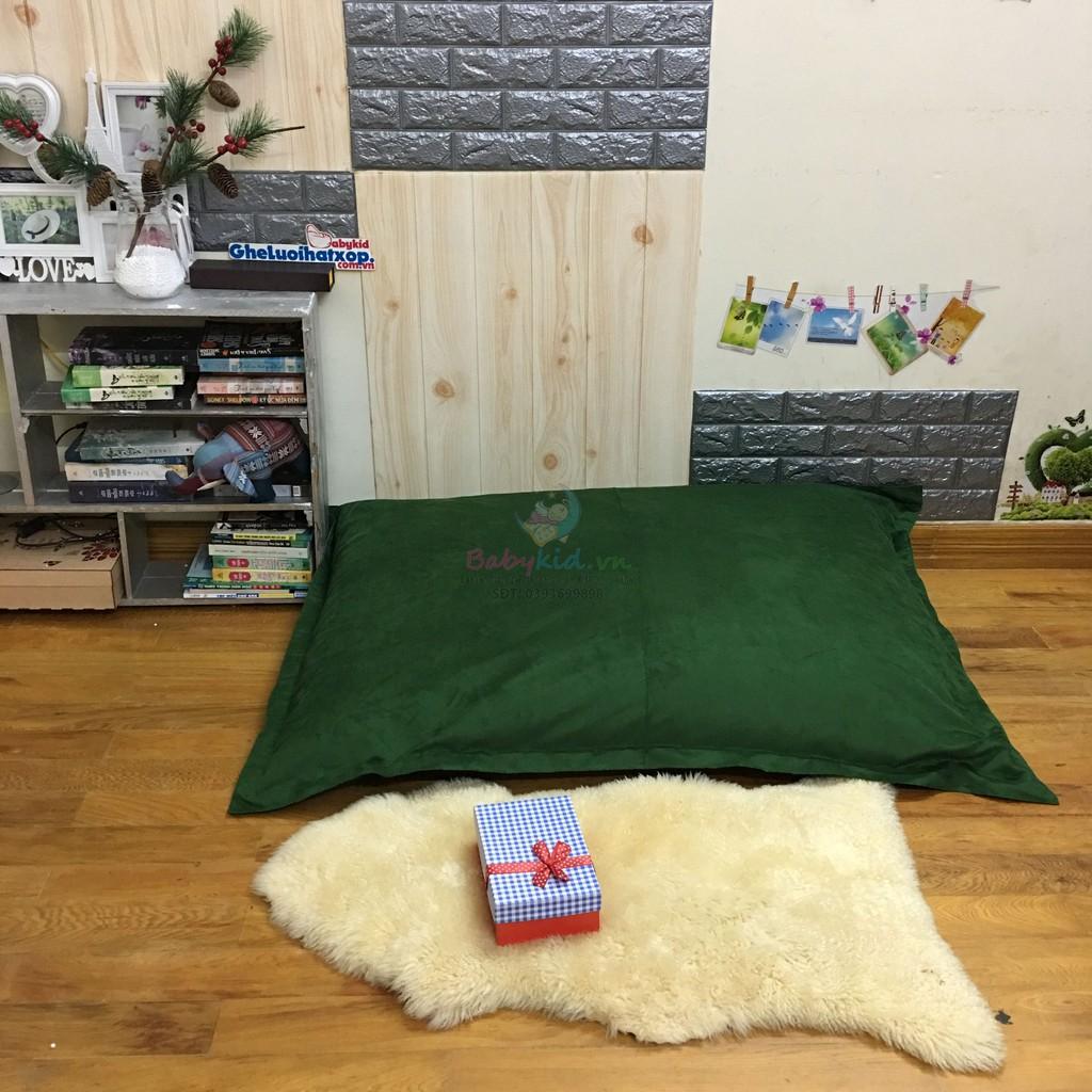 Ghế xốp hình chữ nhật size 120CM x 150CM, đơn màu kaki/da lộn, có xốp