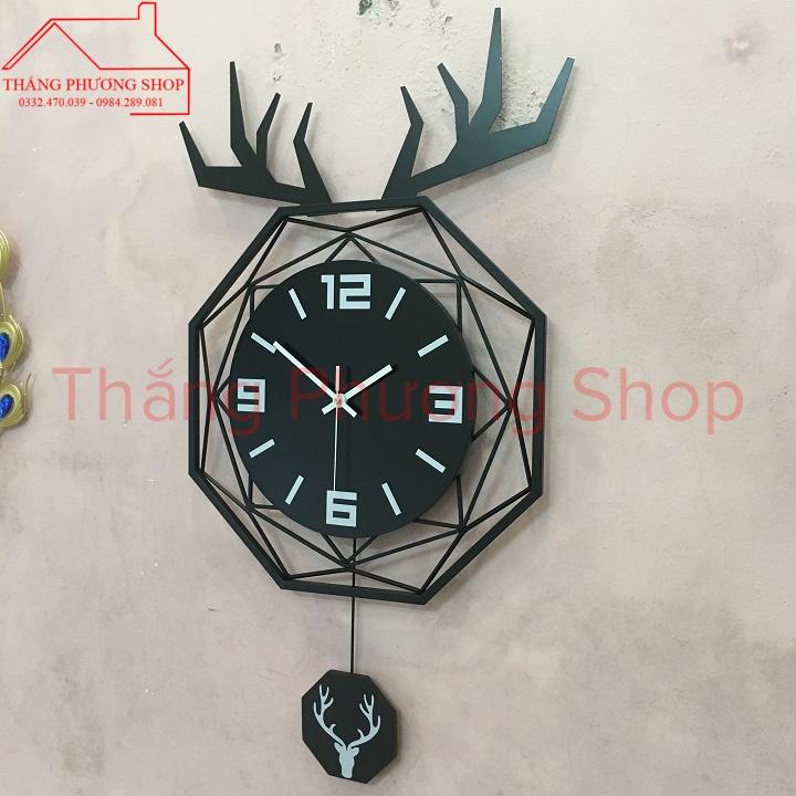 Đồng Hồ Treo Tường Quả Lắc Hình Đầu Hươu TP-103