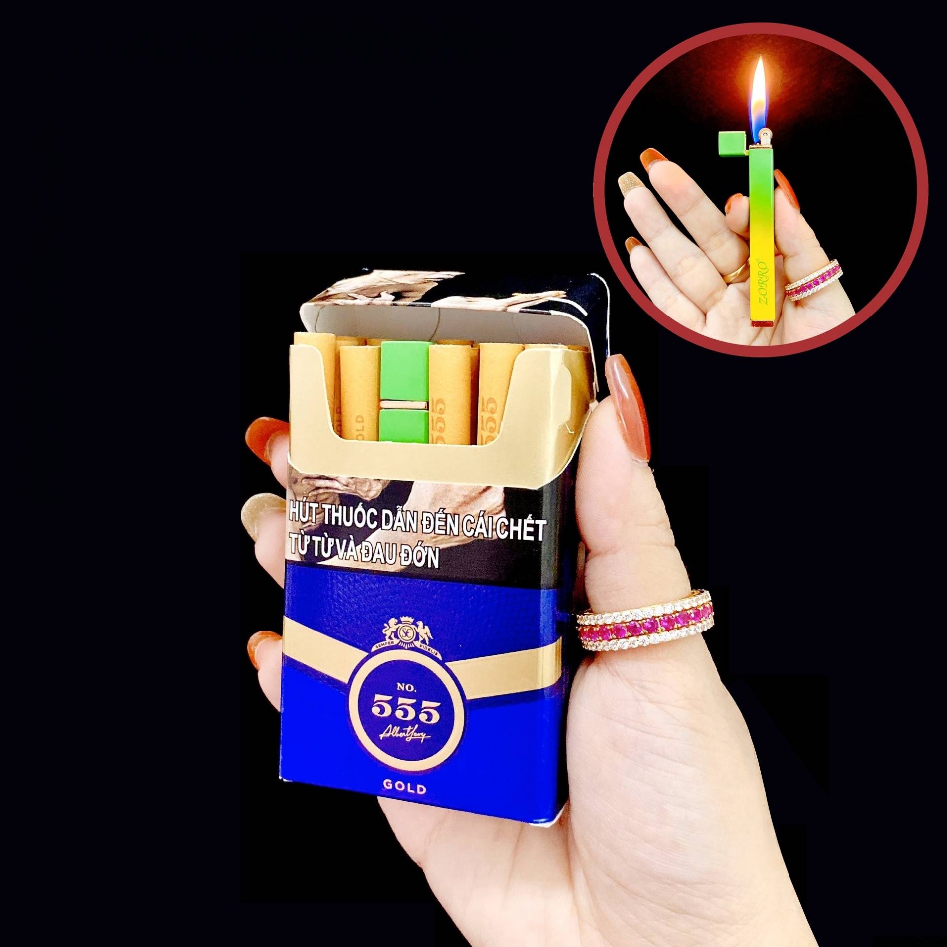 Hột quẹt bật lửa gas đá rảnh tay Z502 kim loại nguyên khối - xài gas