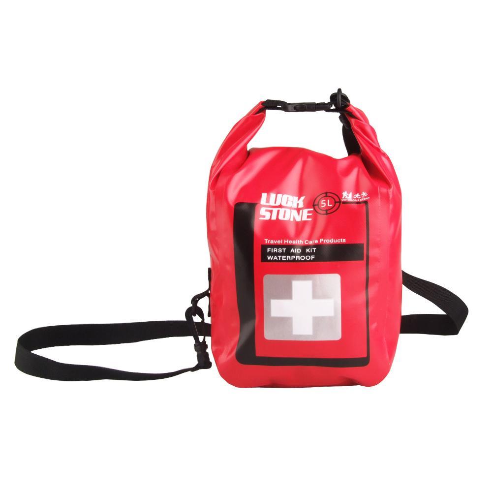 5L Empty Waterproof Emergency First Aid Kit Bag + Camping Raincoat Poncho