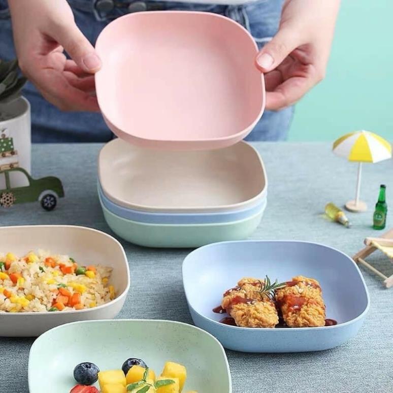 Set 4 cái dĩa nhựa lúa mạch màu xinh xắn