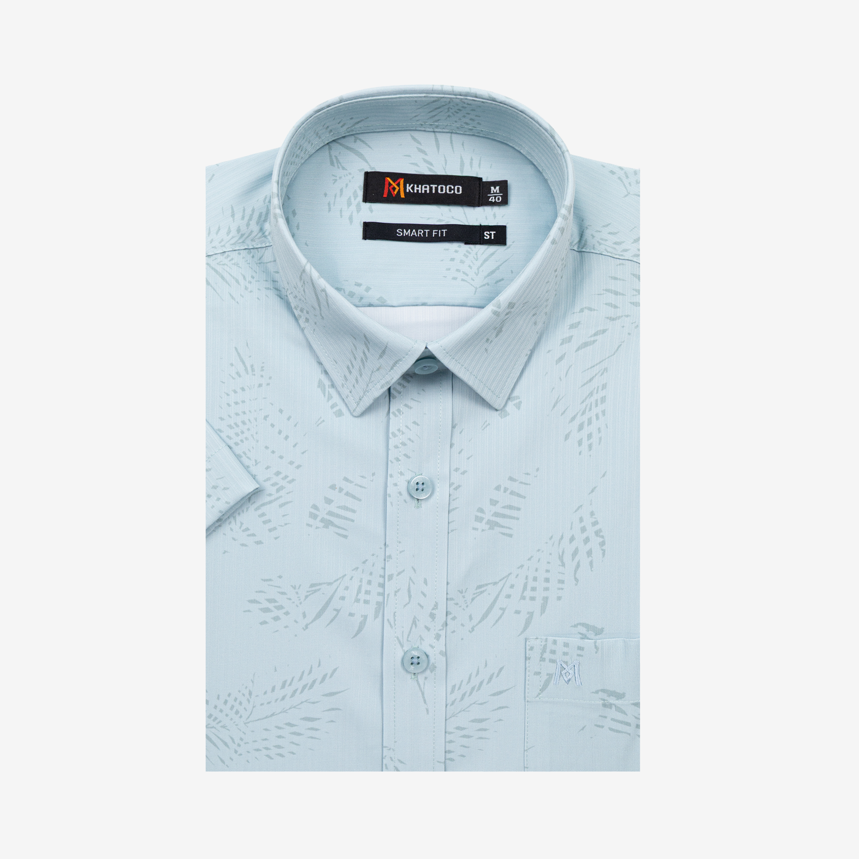 Áo sơ mi nam KHATOCO ngắn tay A1MN538S2-CNIN869-2711-N