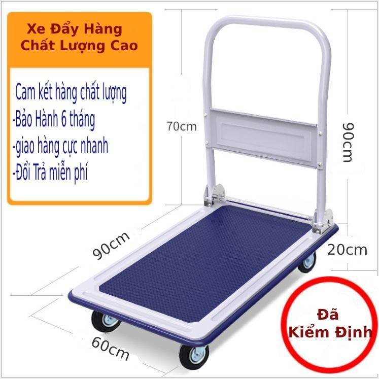 Xe kéo Hàng , Xe Đẩy Hàng Gấp Gọn 300kg XDT05 trắng