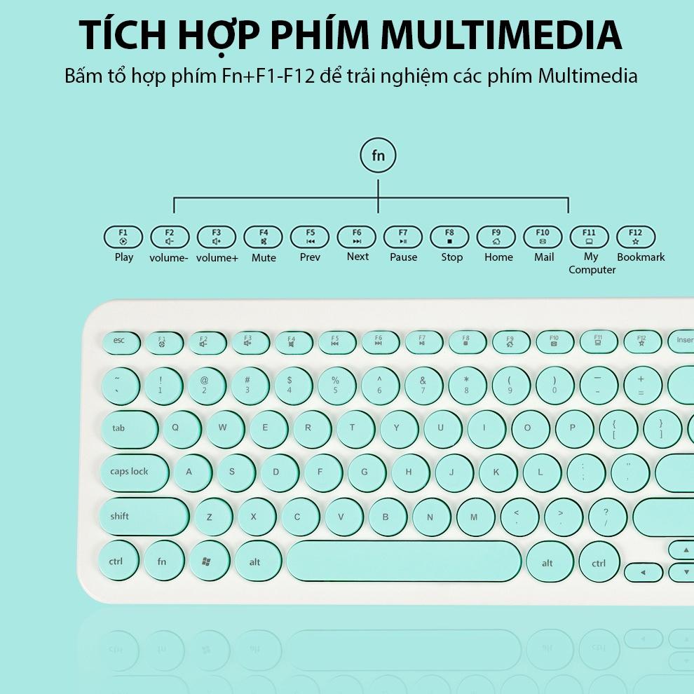 Bàn phím máy tính Coputa bàn phím văn phòng có dây phím tròn nhiều màu D520