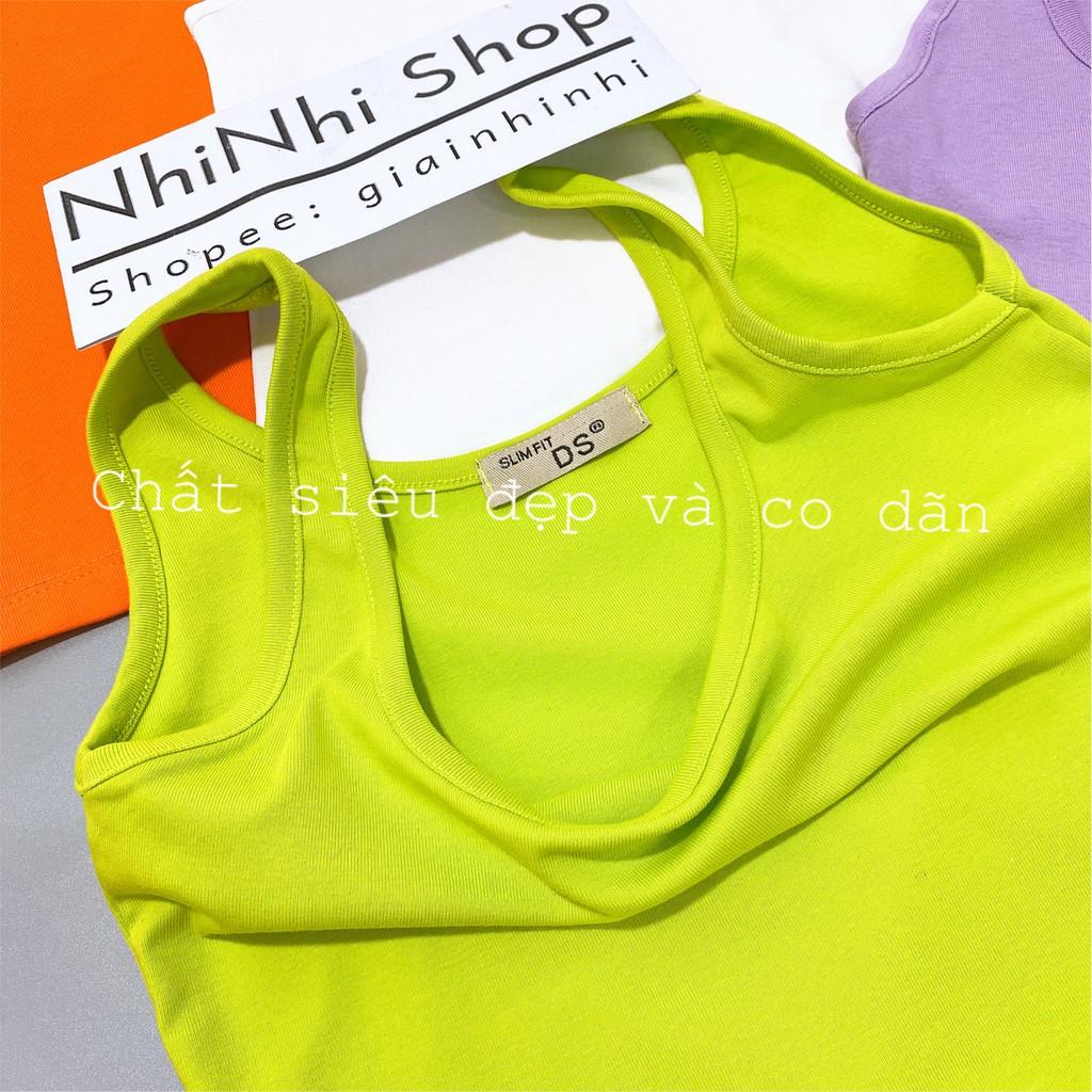 Áo ba lỗ hai dây nhỏ tôn dáng chất đẹp, Áo thun ba lỗ dáng ôm vải cotton co giãn CS0908 - NhiNhi Shop