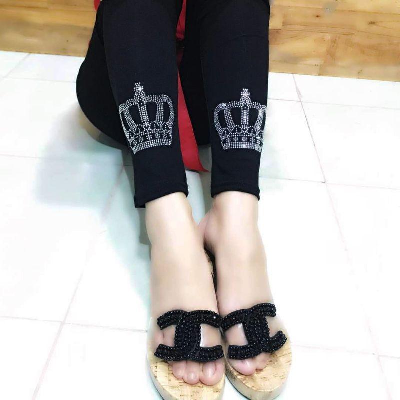 Quần Legging Đính Đá Dài ảnh thật