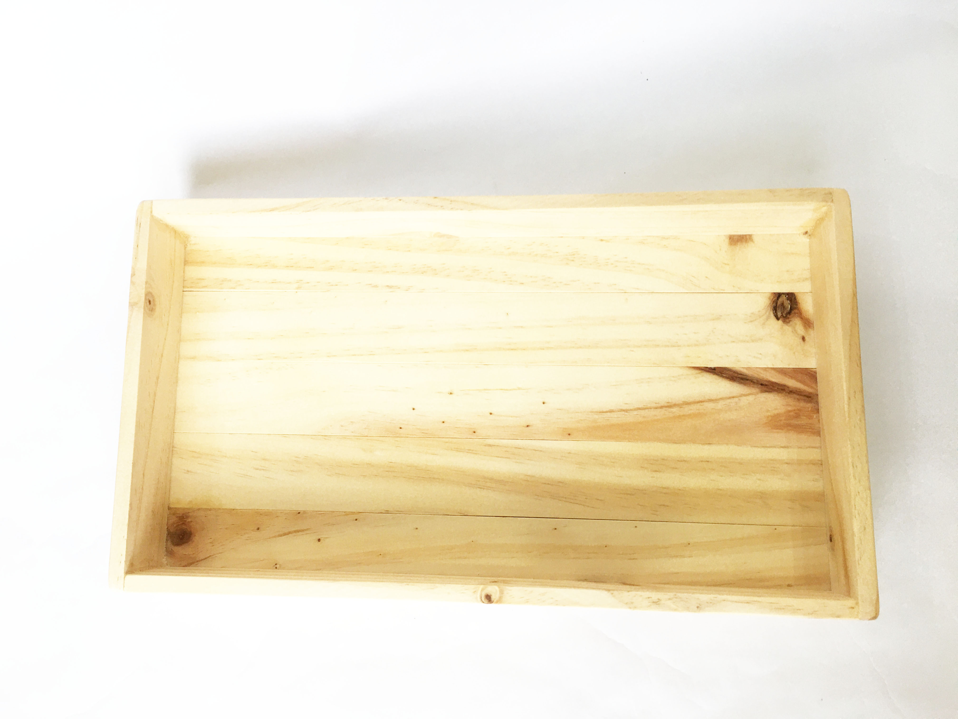 Khay gỗ chữ nhật đa năng gỗ thông tự nhiên KT M (D23xR16xC6)
