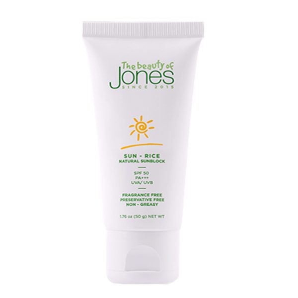 0131058 Kem chống nắng THE BEAUTY OF JONES từ gạo SPF50 PA+++ 50g