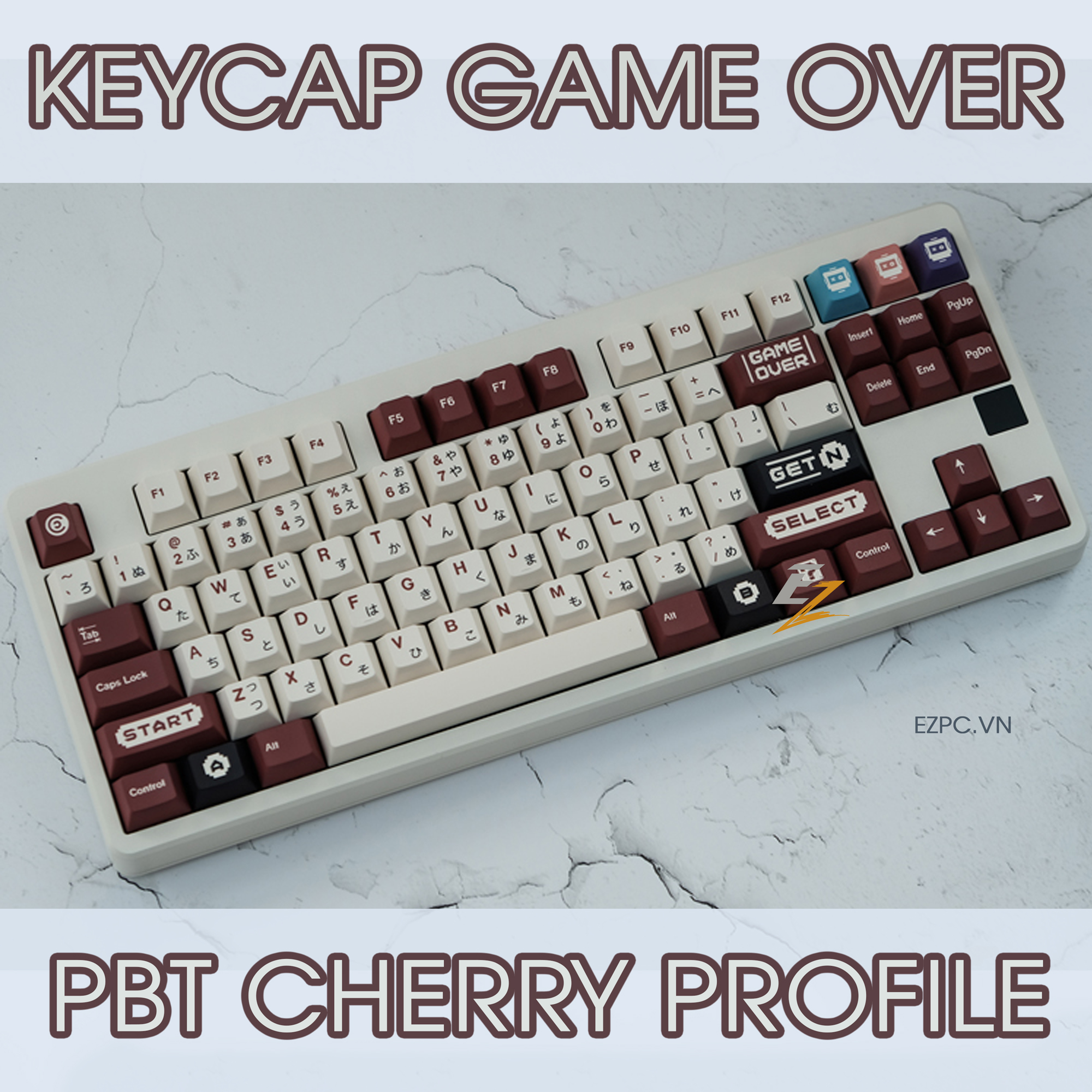 Keycap Cho Bàn Phím Cơ Gameover Đỏ thick PBT Cherry Profile 141 Phím