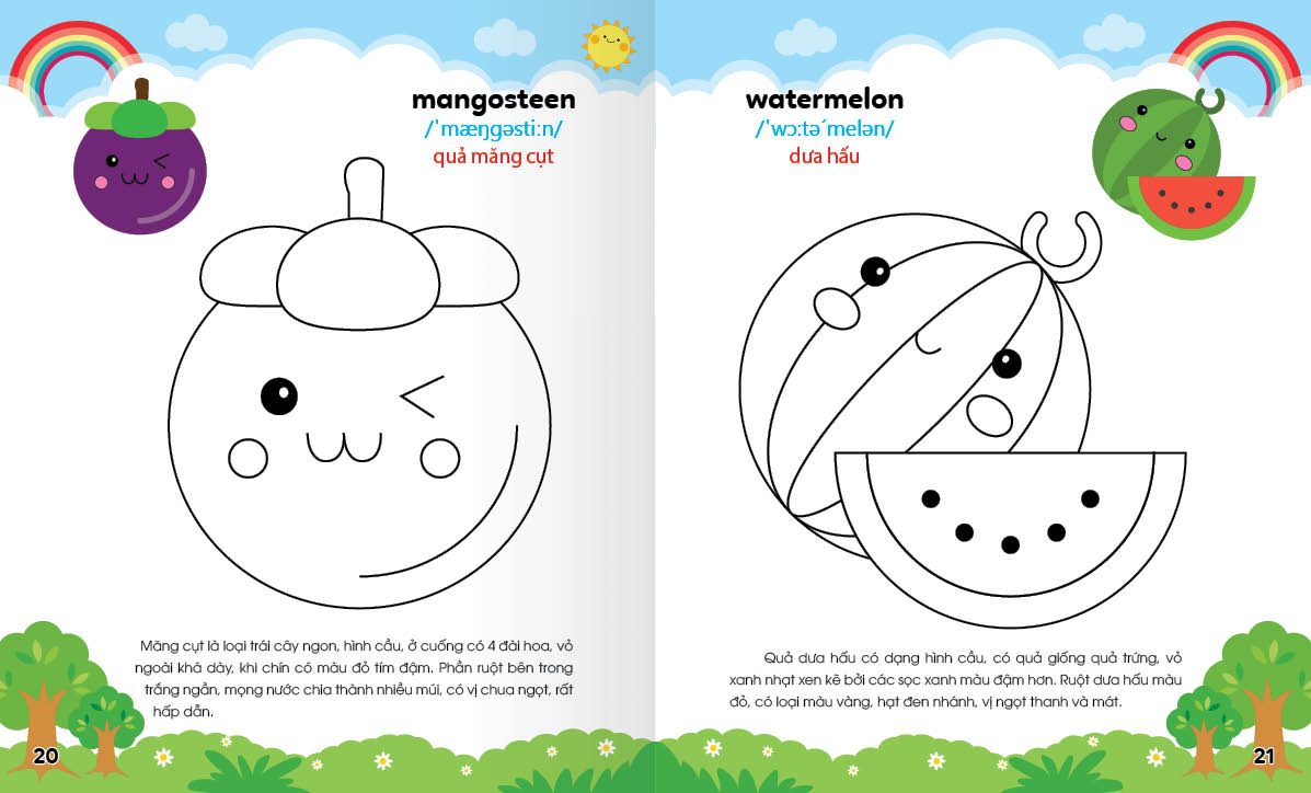 Sách - Colouring 365 ngày Tô màu - KHÁM PHÁ THẾ GIỚI PHÁT TRIỂN TRÍ TUỆ - Hoa, Quả, Rau, Củ
