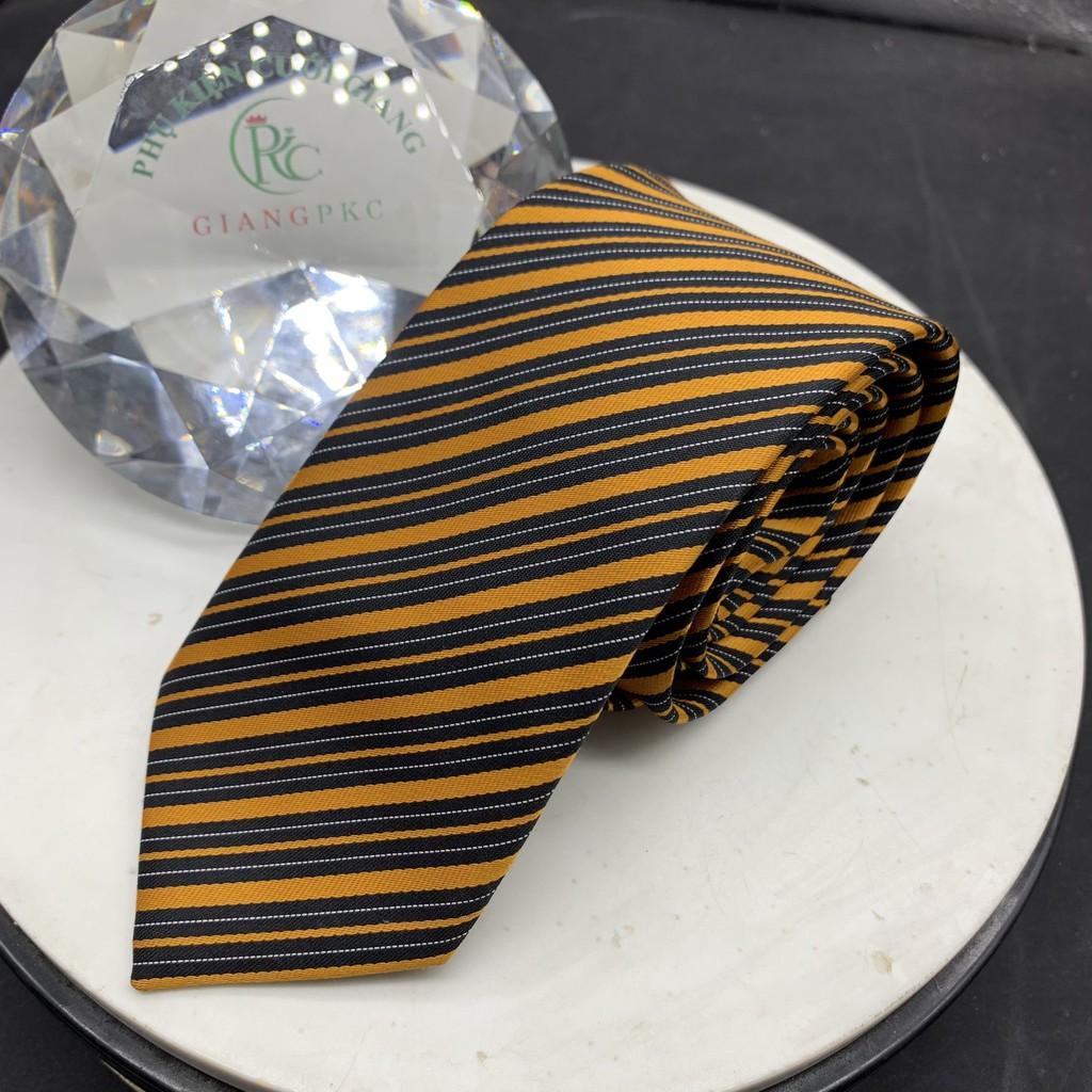 Phụ kiện nam cà vạt nam bản 8cm Giangpkc tháng 5-2021-cavat vàng sọc đen