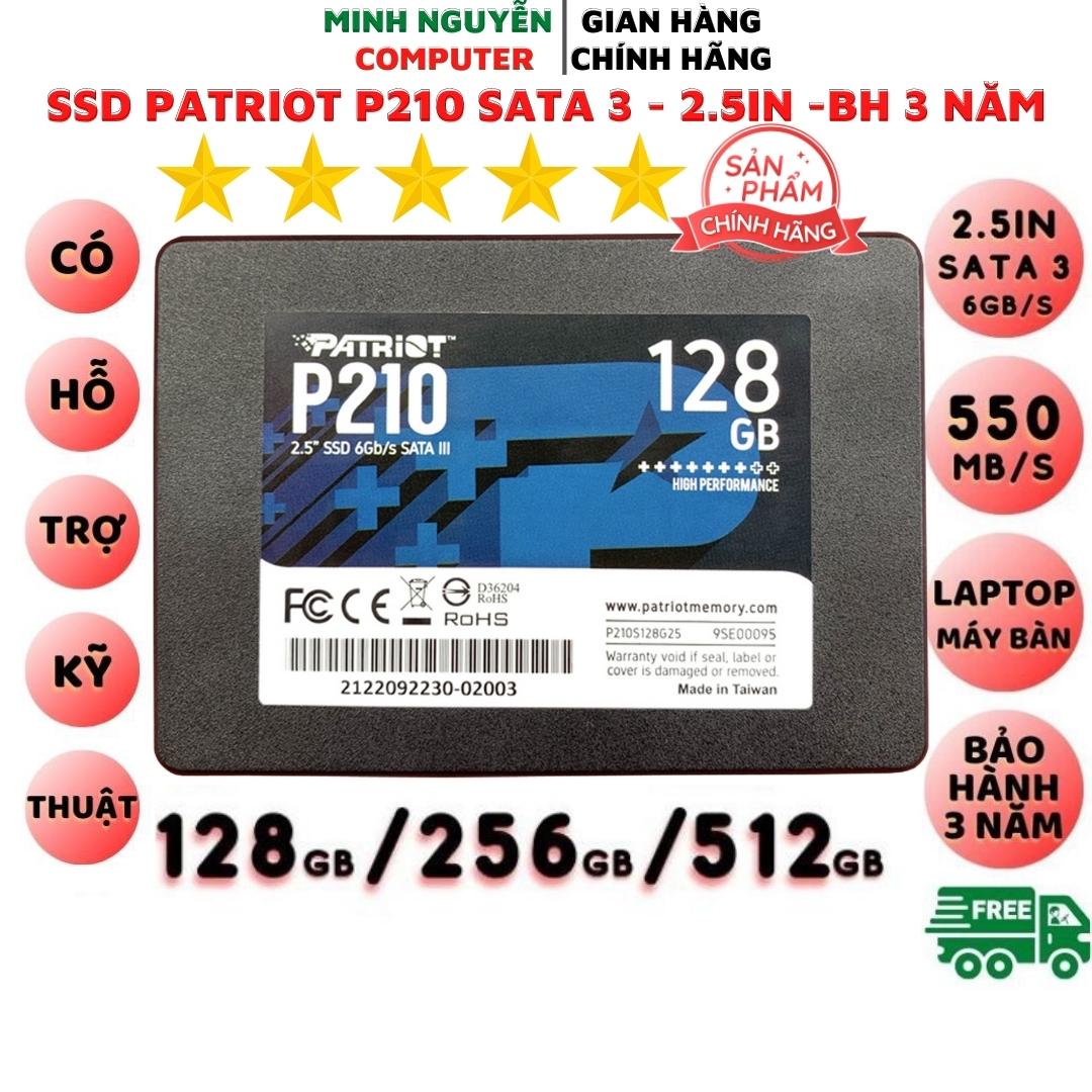 Ổ Cứng SSD 128GB, 256GB, 512GB PATRIOT P210 SATA 3 - 2.5INCH - New 100% - Hàng Chính Hãng