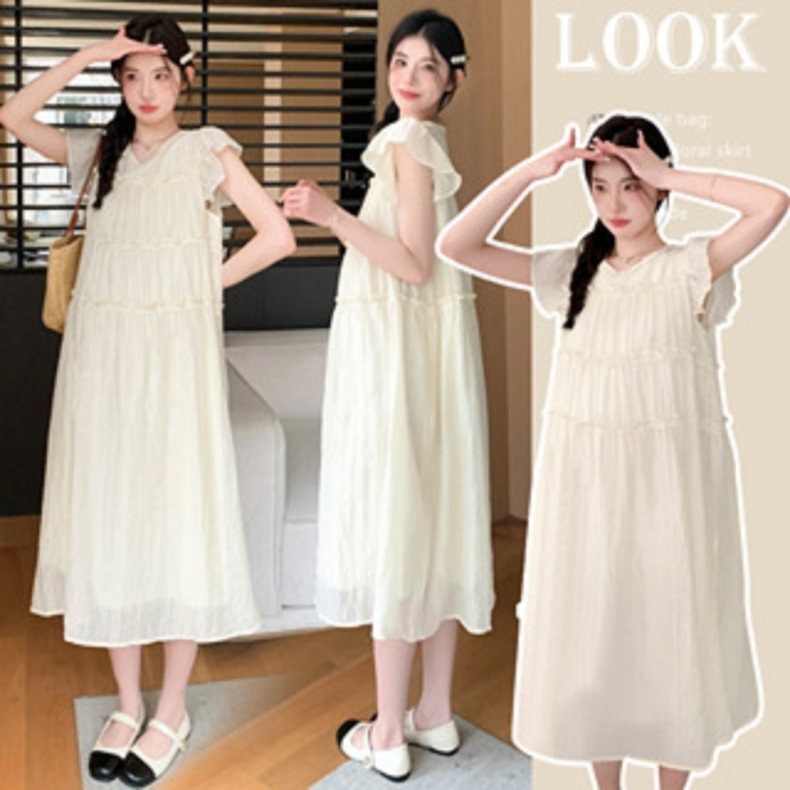 đầm bầu xuông bồng bềnh xinh xắn mùa hè hàng qc0416-01