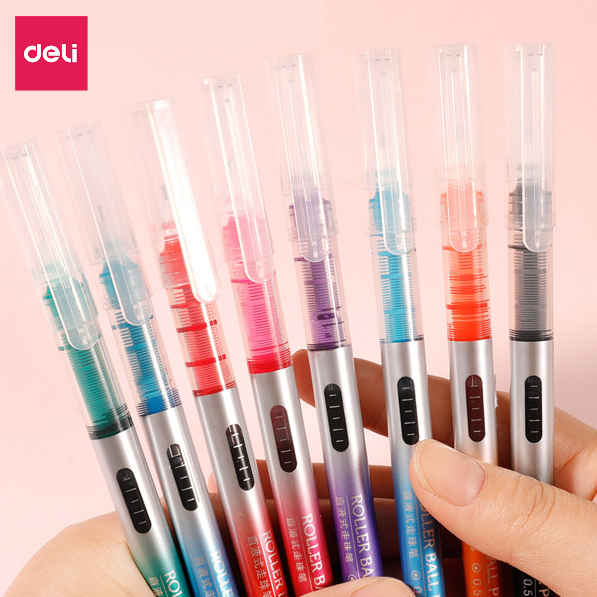  Bút gel nhiều màu Deli - 0.5mm - Mực trơn đều - 8 màu 8 chiếc/Hộp - 1 hộp - S855