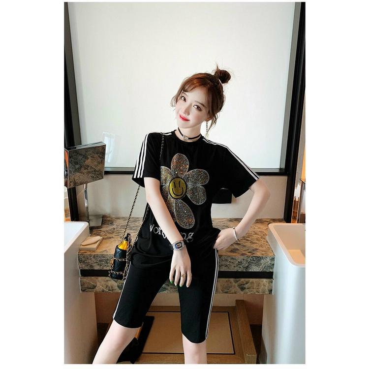 SET BỘ THỜI TRANG FOM RỘNG CƯỜM ĐÁ HOA