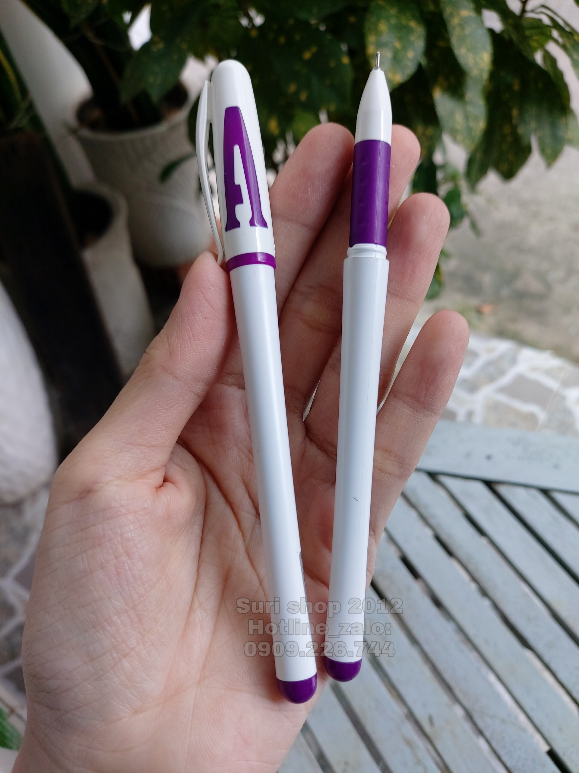 Hộp 12 cây bút gel mực tím chữ A  xịn xò phù hợp với học sinh tiểu học và mọi lứa tuổi