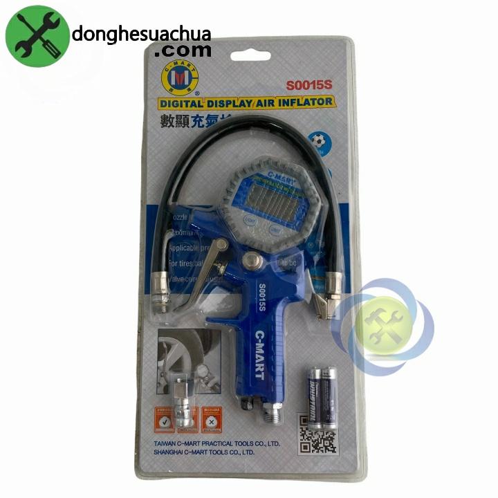 Dụng cụ bơm hơi có đồng hồ điện tử C-Mart S0015S
