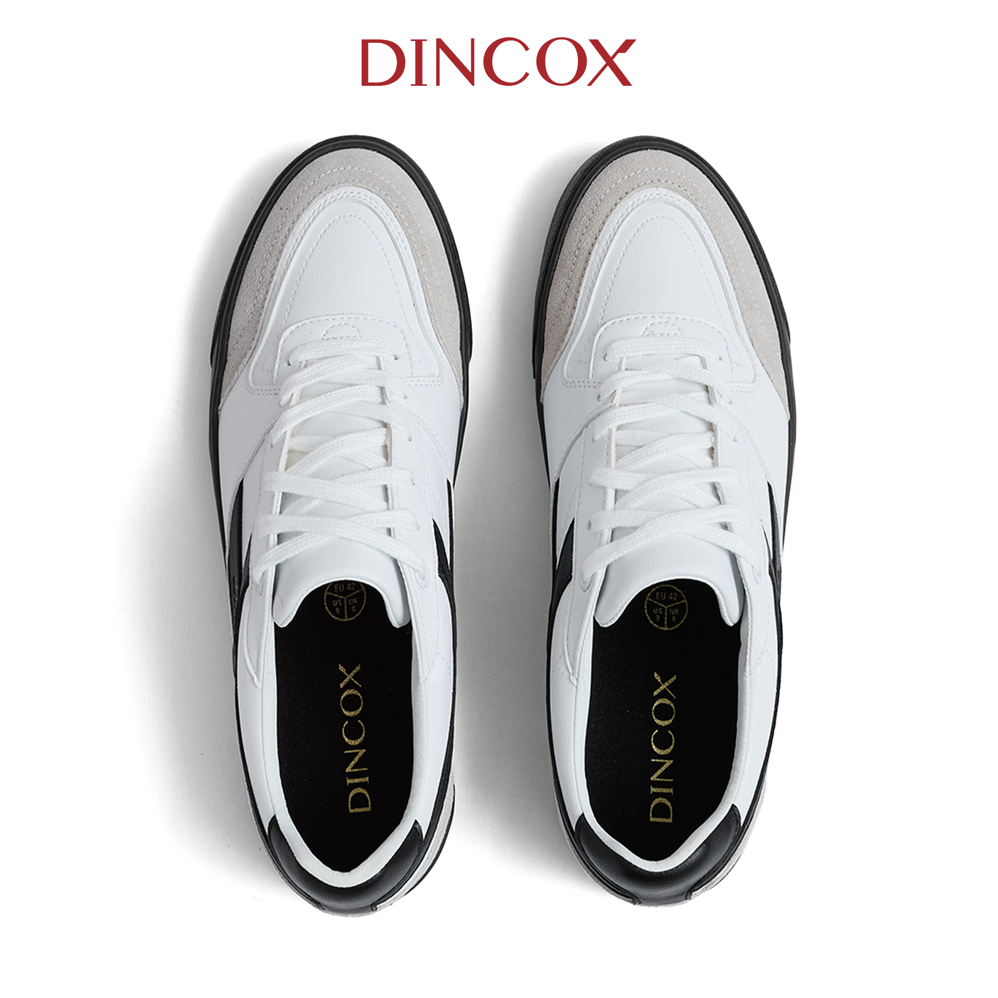 Giày Da Sneaker Nam Nữ DC39 Oreo Dincox Shoes Đế Bằng - Microfiber Leather