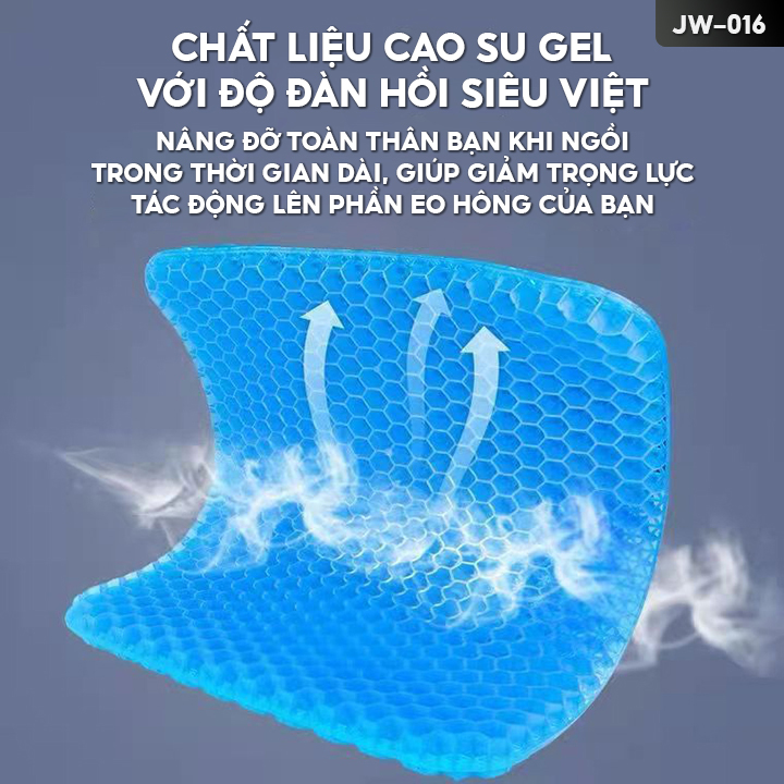 Đệm Gel Ngồi Lót Silicon Thoáng Khí Có Độ Đàn Hồi Siêu Việt Kết Cấu Tổ Ong Thoáng Khí Chịu Được Áp Lực Cao JW-016