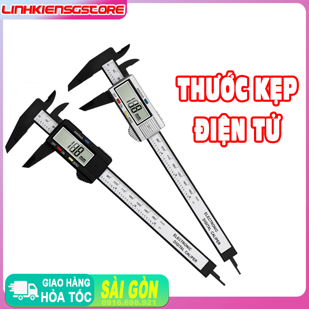 Cây thước Kẹp Màn Hình LCD 0 - 150mm Đo điện tử kĩ thuật số nhỏ gọn độ chính xác cao