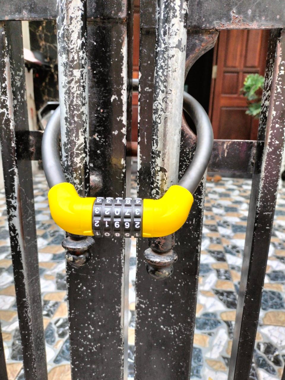 Khóa dây 5 số chống trộm xe đạp, máy, khóa cổng, cửa kính cực chắc chắn loại to