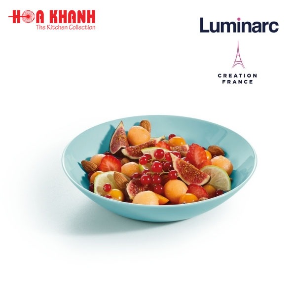 Đĩa Thủy Tinh Luminarc Diwali Light Turquoise 25cm đựng thức ăn, chịu nhiệt, cường lực - Bộ 3 đĩa - P2611