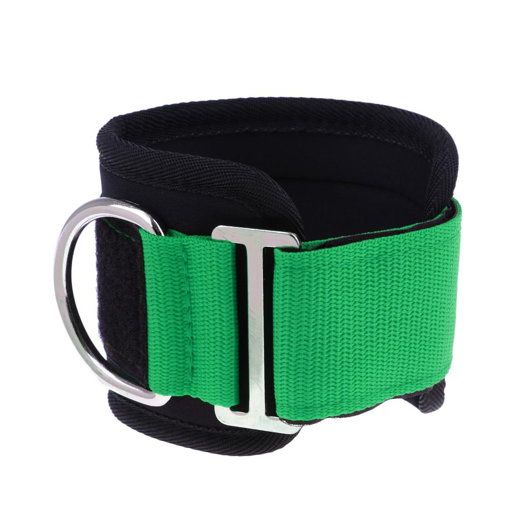 Fitness Ankle Straps Strength Pull Exercise Training Anchor D-ring Green