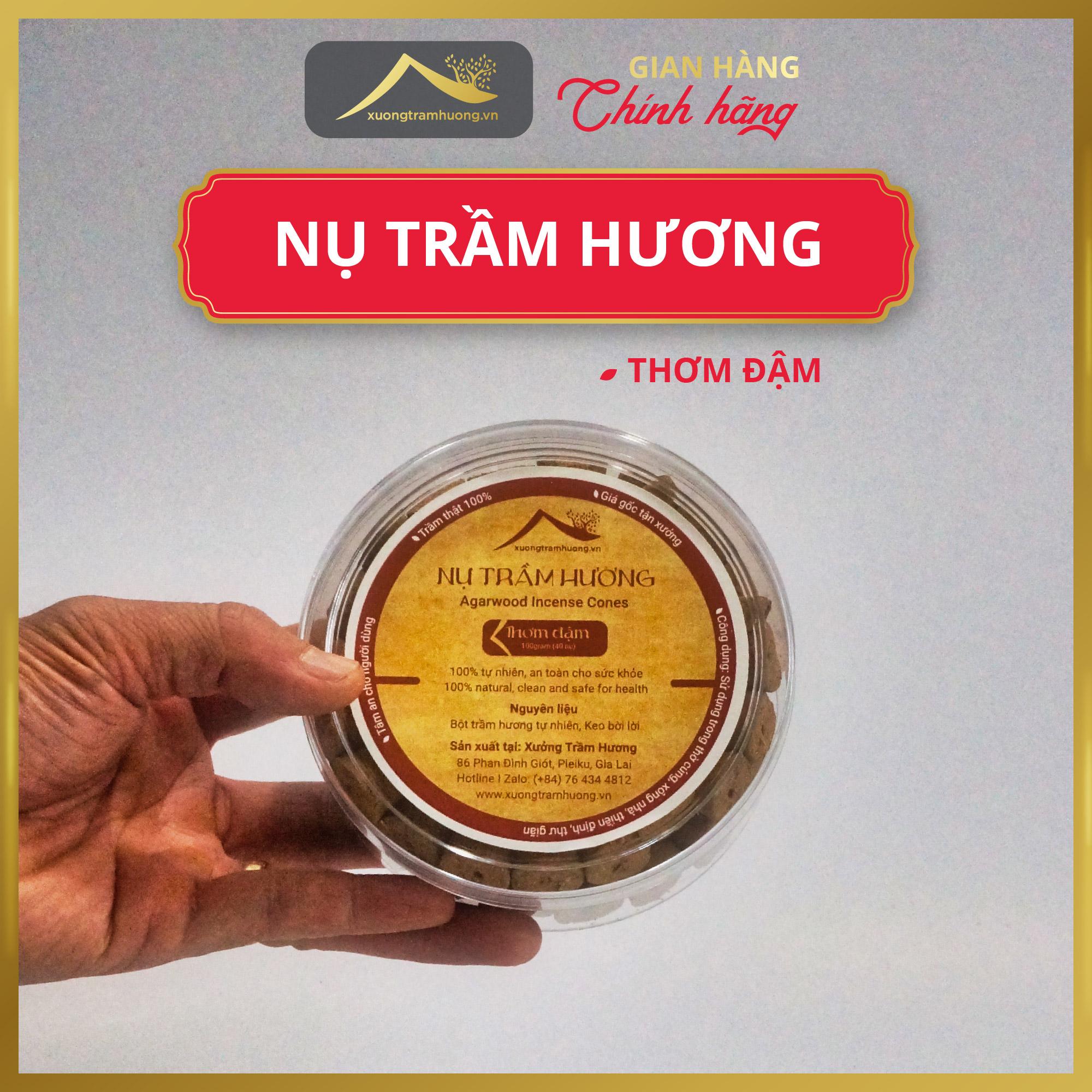 Nụ Trầm Hương Khói Ngược Sạch Xưởng Trầm Hương Thơm Dịu Thơm Vừa Thơm Đậm Hộp 40 viên