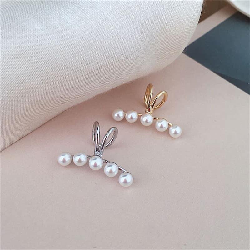 Khuyên kẹp tai 5 hạt ngọc-Khuyên tai 5 hạt ngọc Phiên bản Hàn Quốc/Phong cách Hàn Quốc