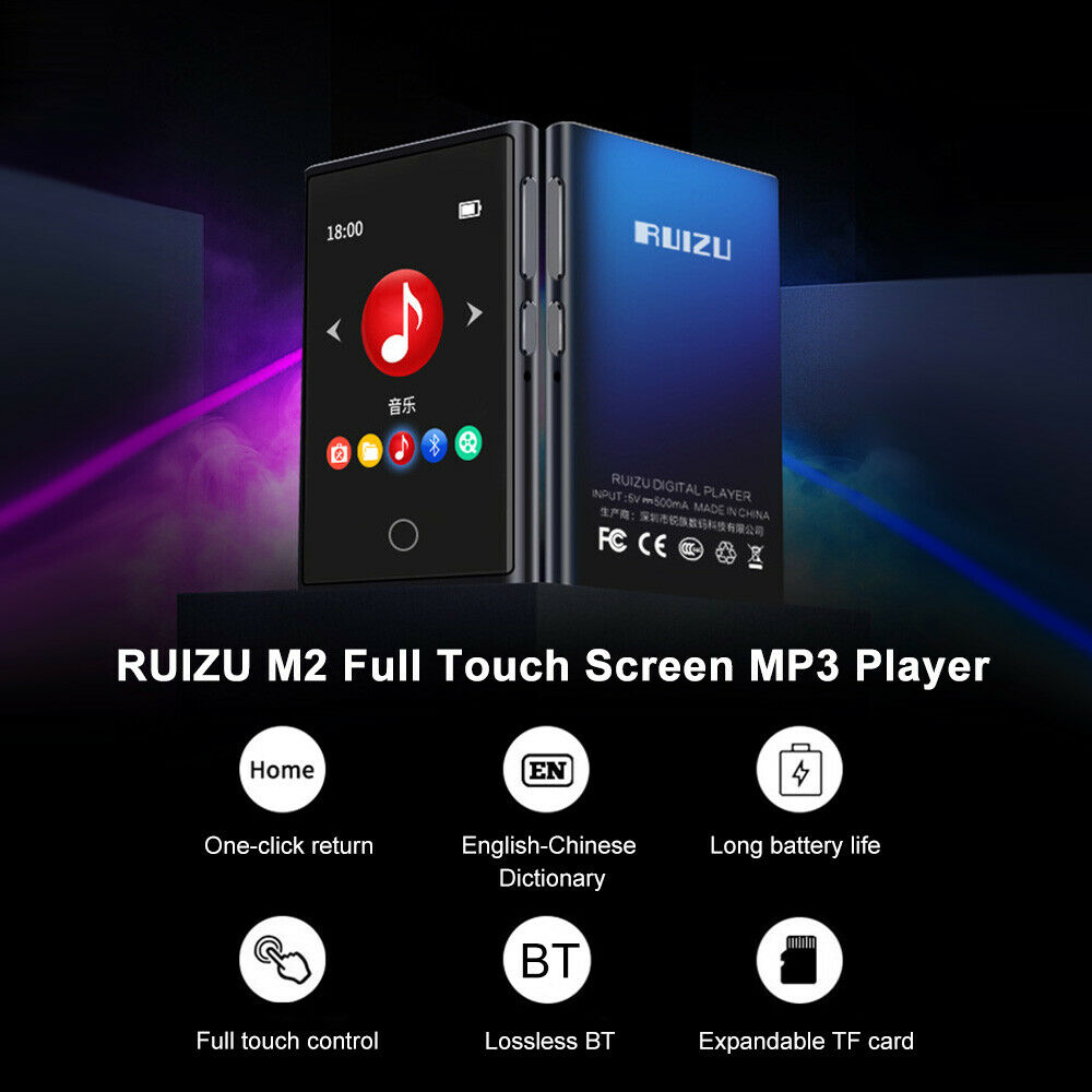 Máy Nghe Nhạc MP3 Màn Hình Cảm Ứng Bluetooth Ruizu M2 Bộ Nhớ Trong 8GB - Hàng Chính Hãng