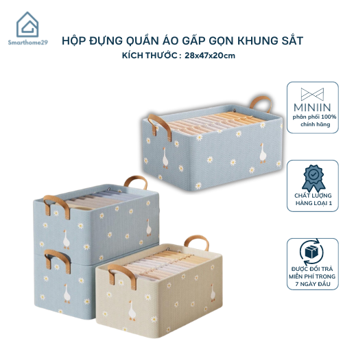 Hộp Đựng Quần Áo Có Khung Cố Định -Thiết Kế Gấp Gọn Thông Minh Giỏ Đựng Đồ Lót Giúp Tiết Kiệm Không Gian - HÀNG CHÍNH HÃNG MINIIN