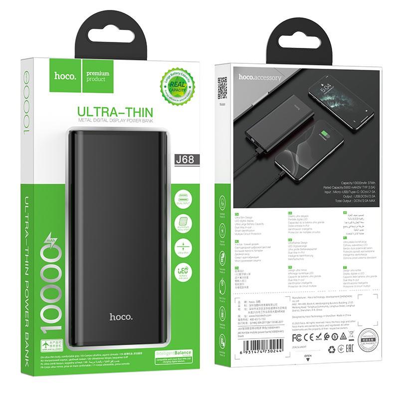 Pin sạc dự phòng Hoco J68 10000 mah Dành cho điện thoại iPhone iP Huawei Samsung Oppo Realme - Hàng chính hãng