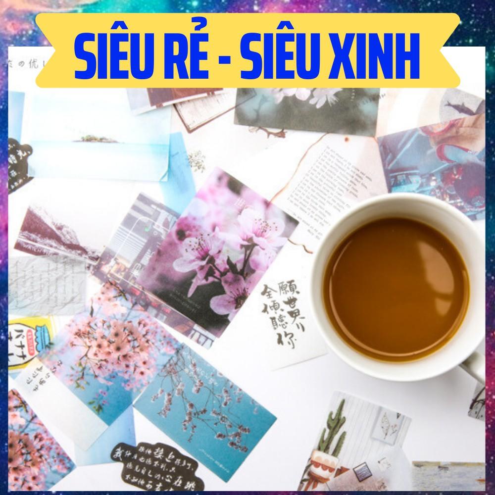 set 40 sticker vintage - ảnh chụp phong cảnh deco sticker