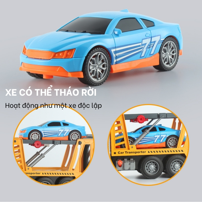 Xe Cứu Hộ Đồ Chơi Cỡ Lớn Cho Bé, Xe Cứu Hộ Nâng Ô Tô Giao Thông Có Đèn Nhạc