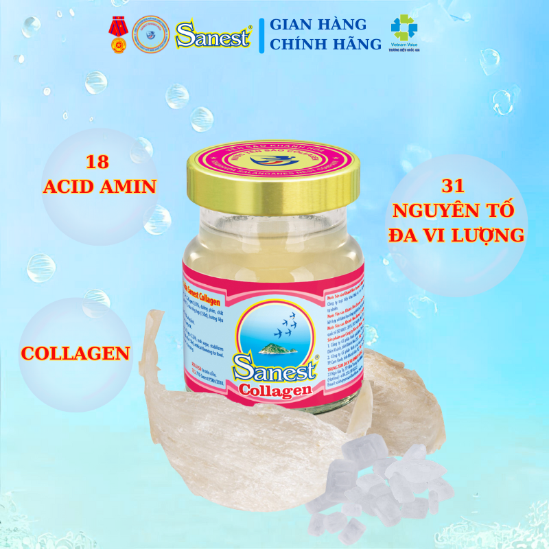 [Combo 30 lọ] Nước Yến sào Khánh Hòa Sanest Collagen đóng lọ 70 ml