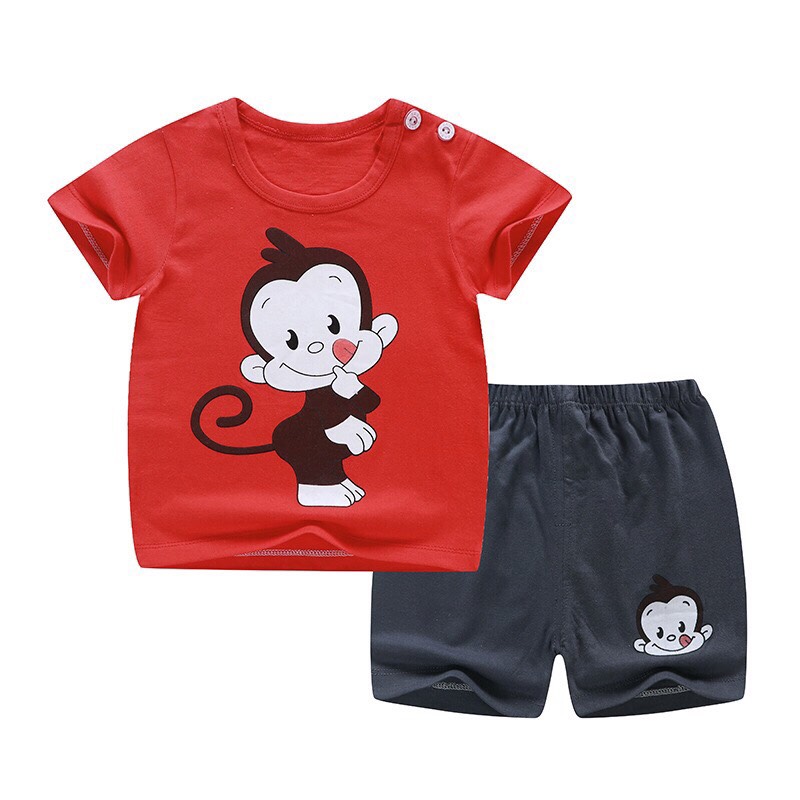 Đồ bộ quần áo trẻ em bé trai chất liệu cotton thấm hút mồ hôi thoáng mát