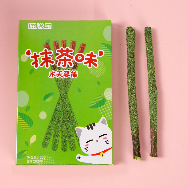 HỘP QUE CATNIP MATCHA VÀ SỮA CHO MÈO GẶM SẠCH RĂNG, THƠM MIỆNG, MÈO GIẢM CĂNG THẲNG