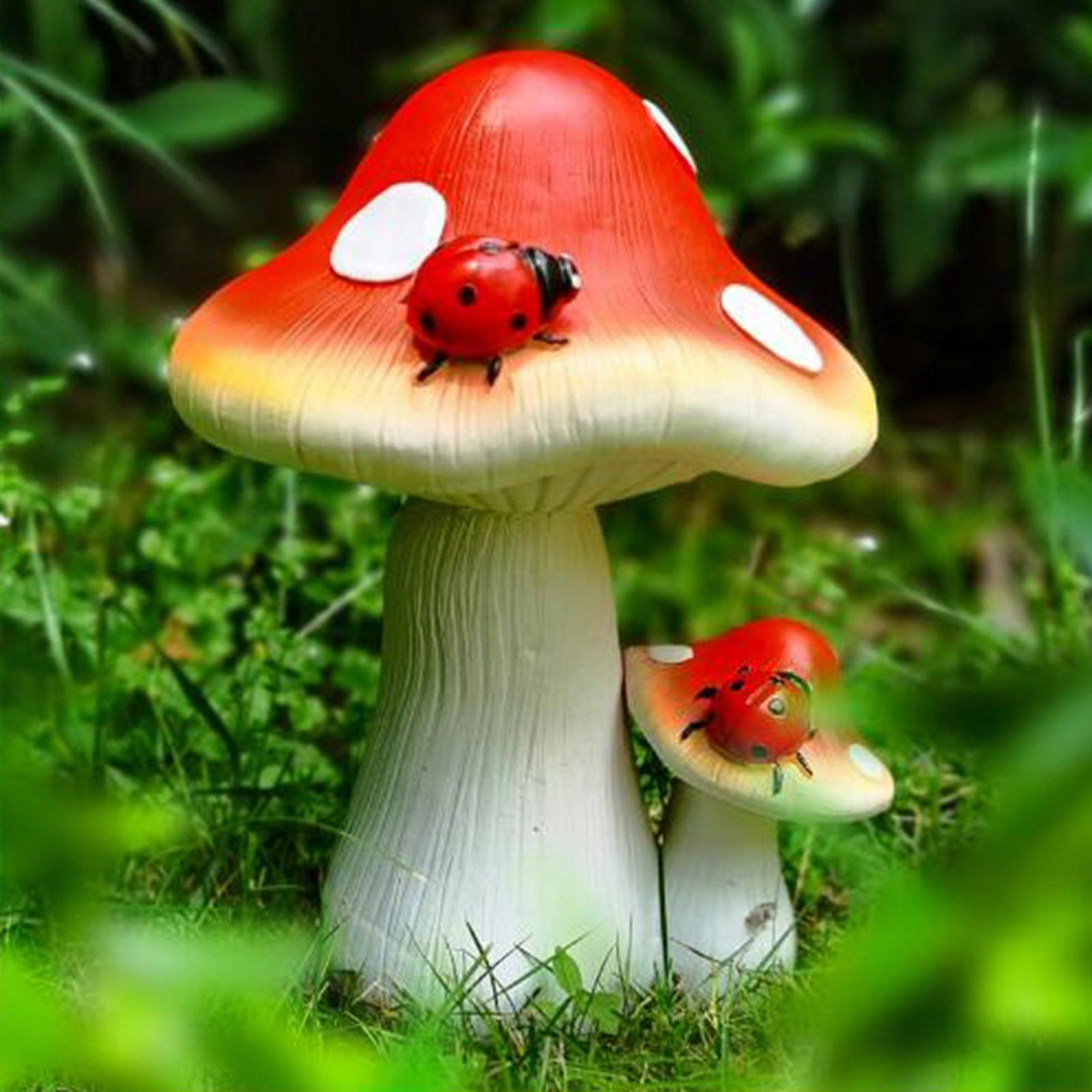 Simulation Mushroom Statue Mushroom Figures Art Crafts for Yard 2