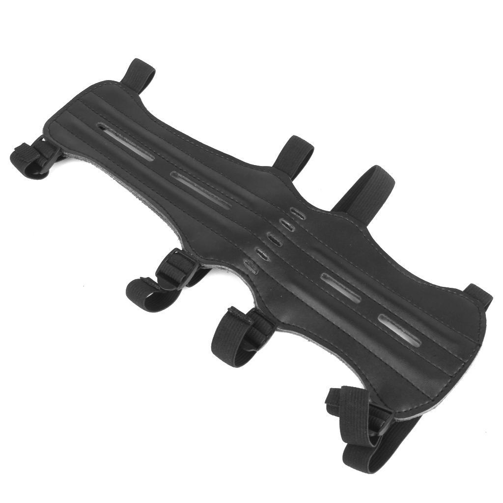 Archery Arm Guard Leather 4 Adjustable Straps Archer Protector Protection Protective Gear