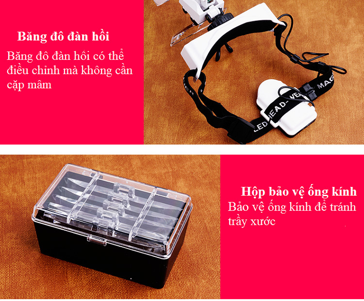 Kính Lúp Đeo Mắt Có Đèn V6 9892E1 8 TRONG 1 - HÀNG NHẬP KHẨU